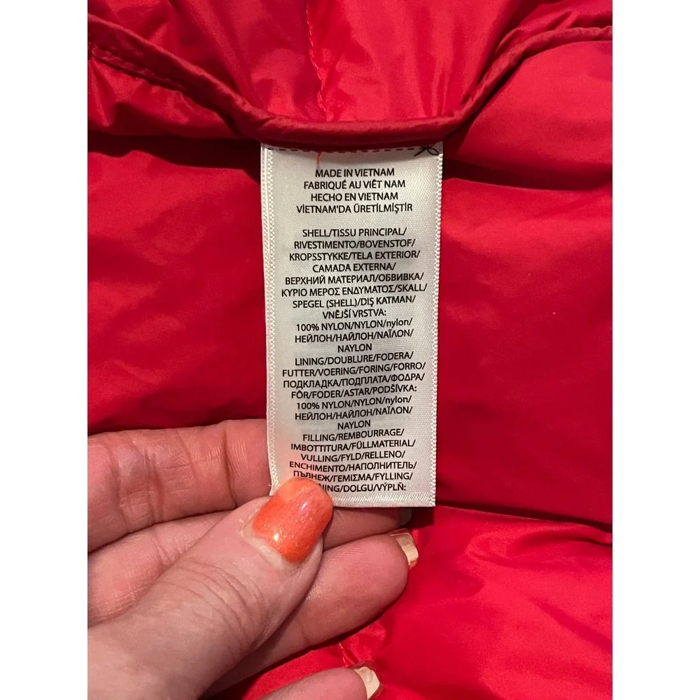 Ralph Lauren Puffer Jacket Kids 9M Red Coat American Flag Down Filled Hooded